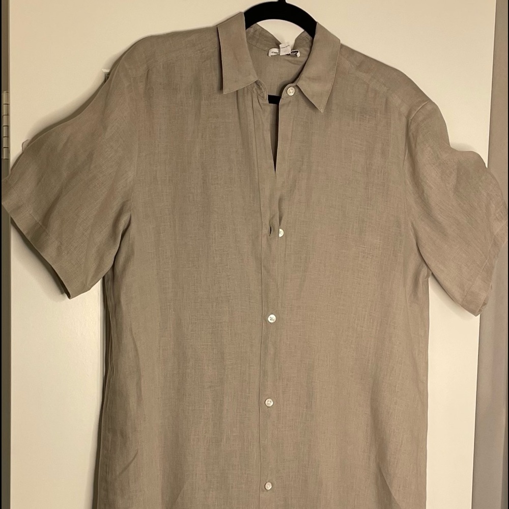 James Perse Beige Linen Shirtdress Size 3